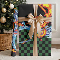 Japanese Asanoha Pattern Wrapping Paper Sun Flame Slayer Dragon Hinokami Kagura Spirit - Polynesian Pride