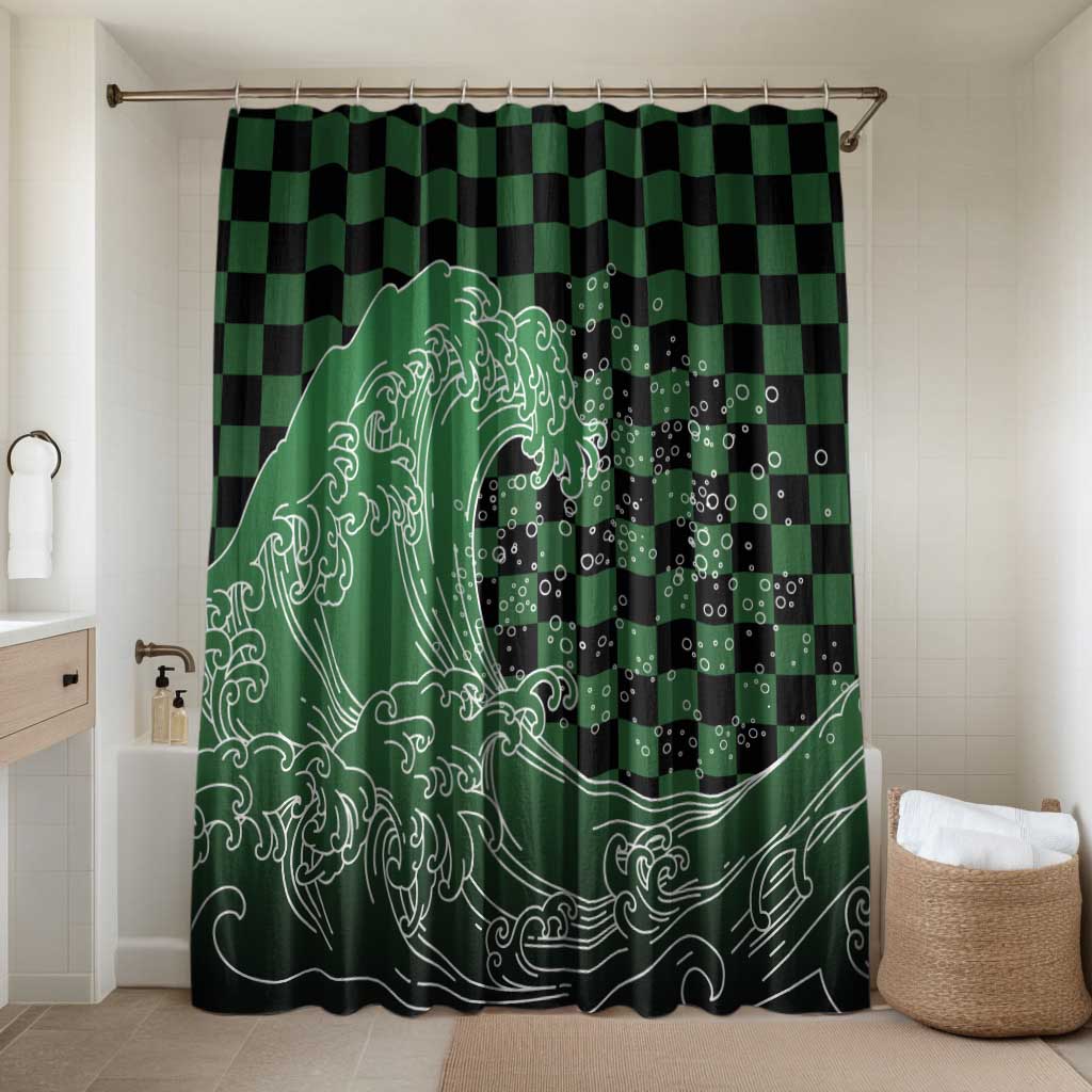 Japanese Asanoha Pattern Bathroom Set Water Breathing Slayer Dragon - Polynesian Pride