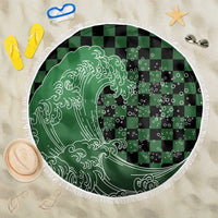 Japanese Asanoha Pattern Beach Blanket Water Breathing Slayer Dragon - Polynesian Pride