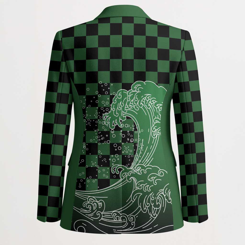 Japanese Asanoha Pattern Blazer Water Breathing Slayer Dragon - Polynesian Pride