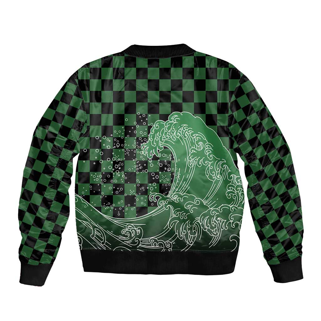 Japanese Asanoha Pattern Bomber Jacket Water Breathing Slayer Dragon - Polynesian Pride