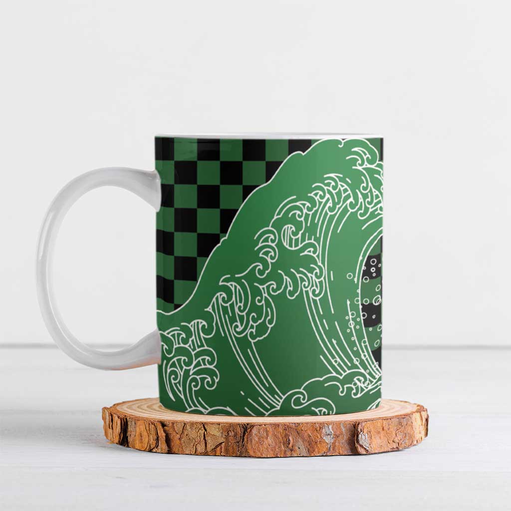 Japanese Asanoha Pattern Ceramic Mug Water Breathing Slayer Dragon - Polynesian Pride