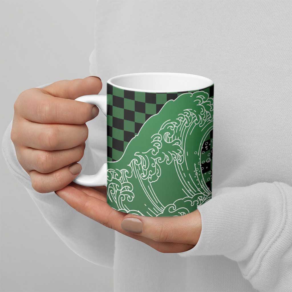 Japanese Asanoha Pattern Ceramic Mug Water Breathing Slayer Dragon - Polynesian Pride