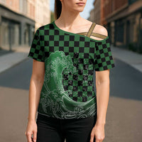 Japanese Asanoha Pattern Cross Shoulder Shirt Water Breathing Slayer Dragon LT9 - Polynesian Pride