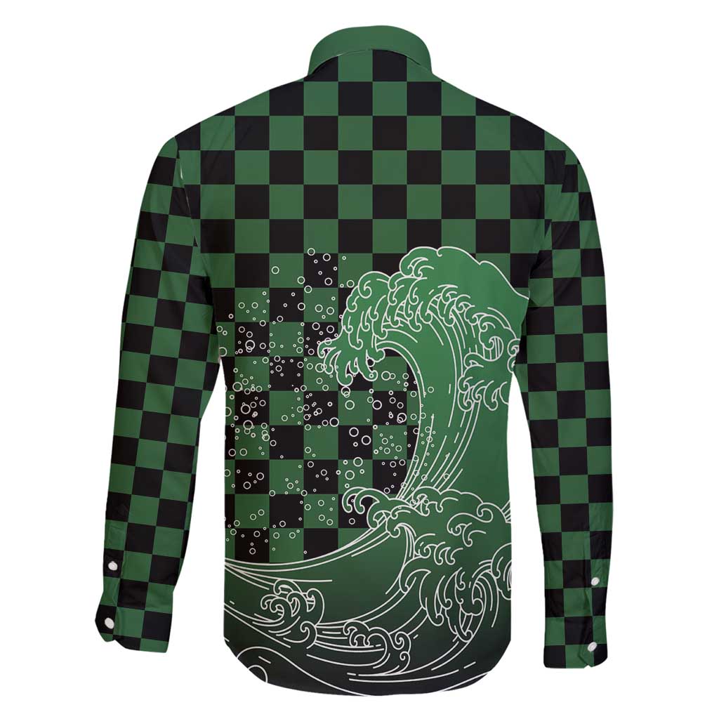 Japanese Asanoha Pattern Family Matching Mermaid Dress and Hawaiian Shirt Water Breathing Slayer Dragon - Polynesian Pride