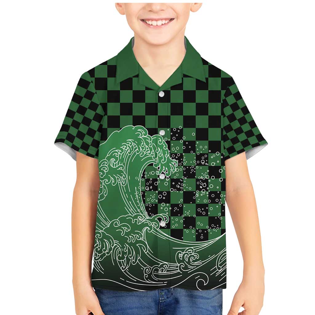 Japanese Asanoha Pattern Family Matching Mermaid Dress and Hawaiian Shirt Water Breathing Slayer Dragon - Polynesian Pride