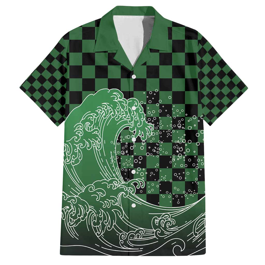 Japanese Asanoha Pattern Family Matching Puletasi and Hawaiian Shirt Water Breathing Slayer Dragon - Polynesian Pride