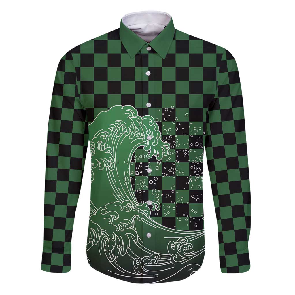 Japanese Asanoha Pattern Family Matching Puletasi and Hawaiian Shirt Water Breathing Slayer Dragon - Polynesian Pride