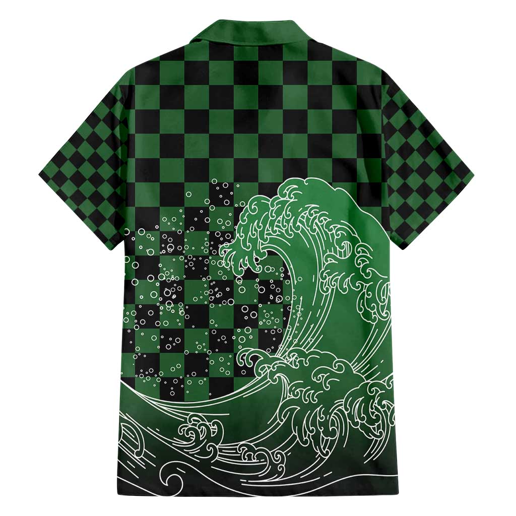 Japanese Asanoha Pattern Family Matching Short Sleeve Bodycon Dress and Hawaiian Shirt Water Breathing Slayer Dragon - Polynesian Pride