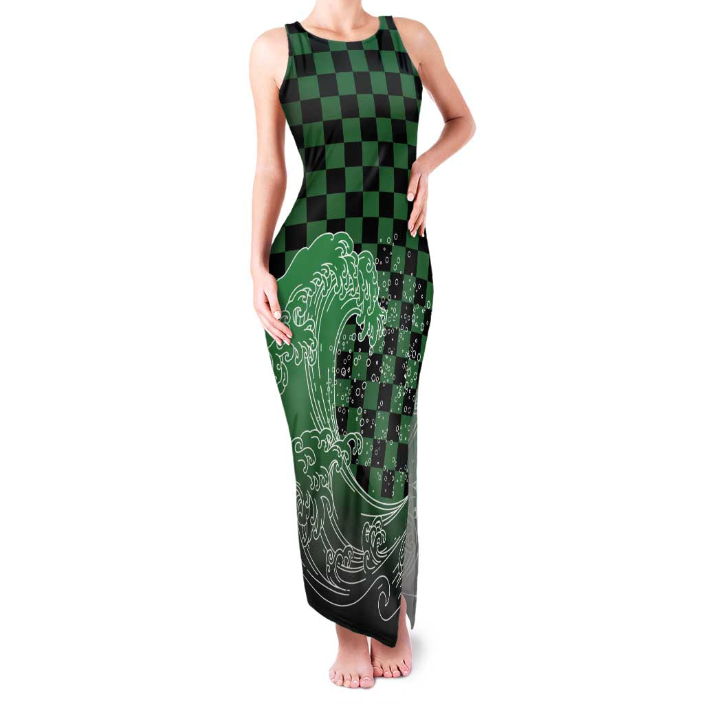 Japanese Asanoha Pattern Family Matching Tank Maxi Dress and Hawaiian Shirt Water Breathing Slayer Dragon - Polynesian Pride