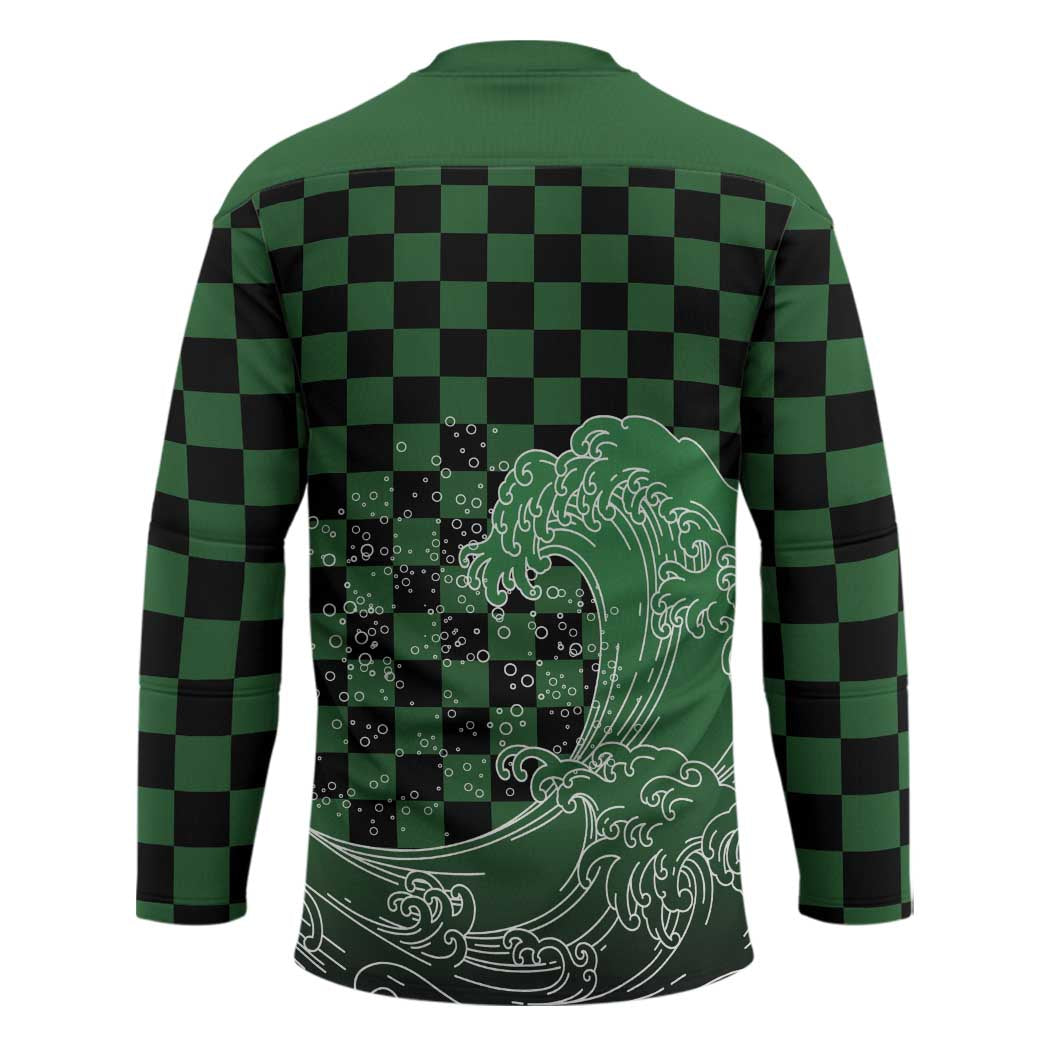 Japanese Asanoha Pattern Hockey Jersey Water Breathing Slayer Dragon - Polynesian Pride