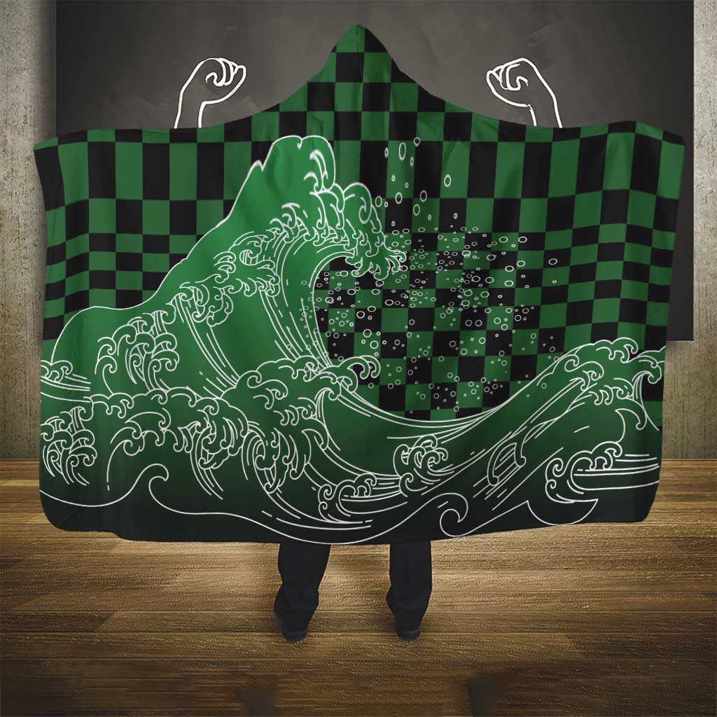 Japanese Asanoha Pattern Hooded Blanket Water Breathing Slayer Dragon LT9 - Polynesian Pride