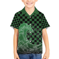 Japanese Asanoha Pattern Kid Hawaiian Shirt Water Breathing Slayer Dragon - Polynesian Pride