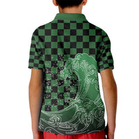 Japanese Asanoha Pattern Kid Polo Shirt Water Breathing Slayer Dragon LT9 - Polynesian Pride