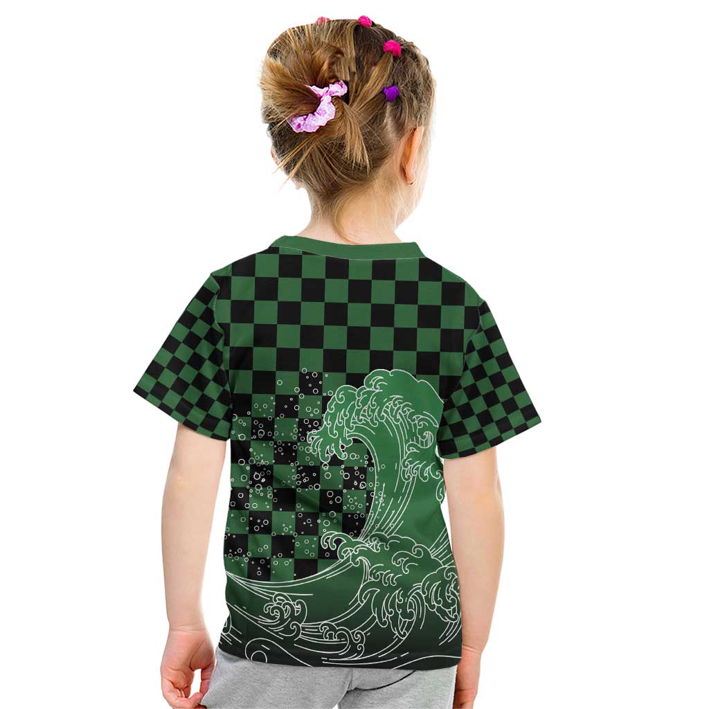 Japanese Asanoha Pattern Kid T Shirt Water Breathing Slayer Dragon - Polynesian Pride