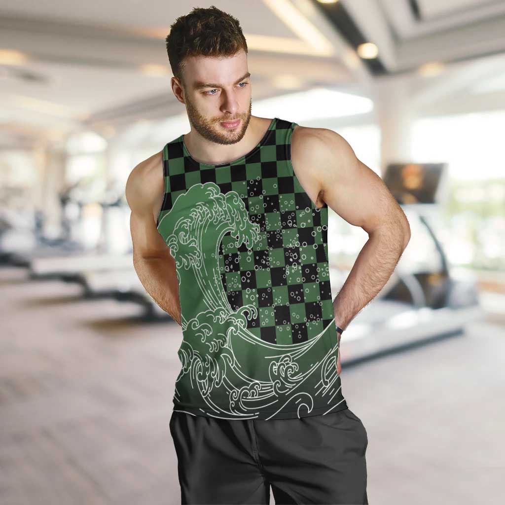 Japanese Asanoha Pattern Men Tank Top Water Breathing Slayer Dragon - Polynesian Pride