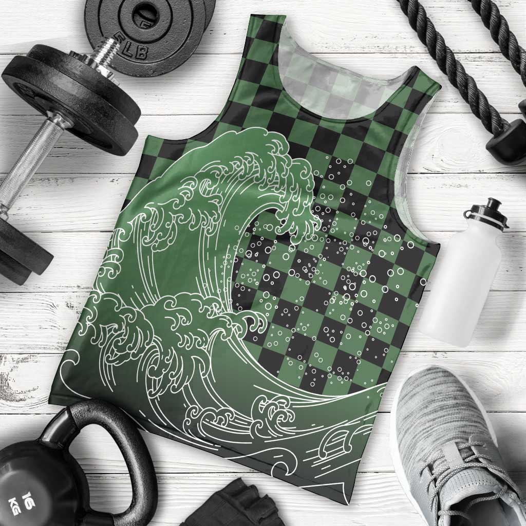 Japanese Asanoha Pattern Men Tank Top Water Breathing Slayer Dragon - Polynesian Pride