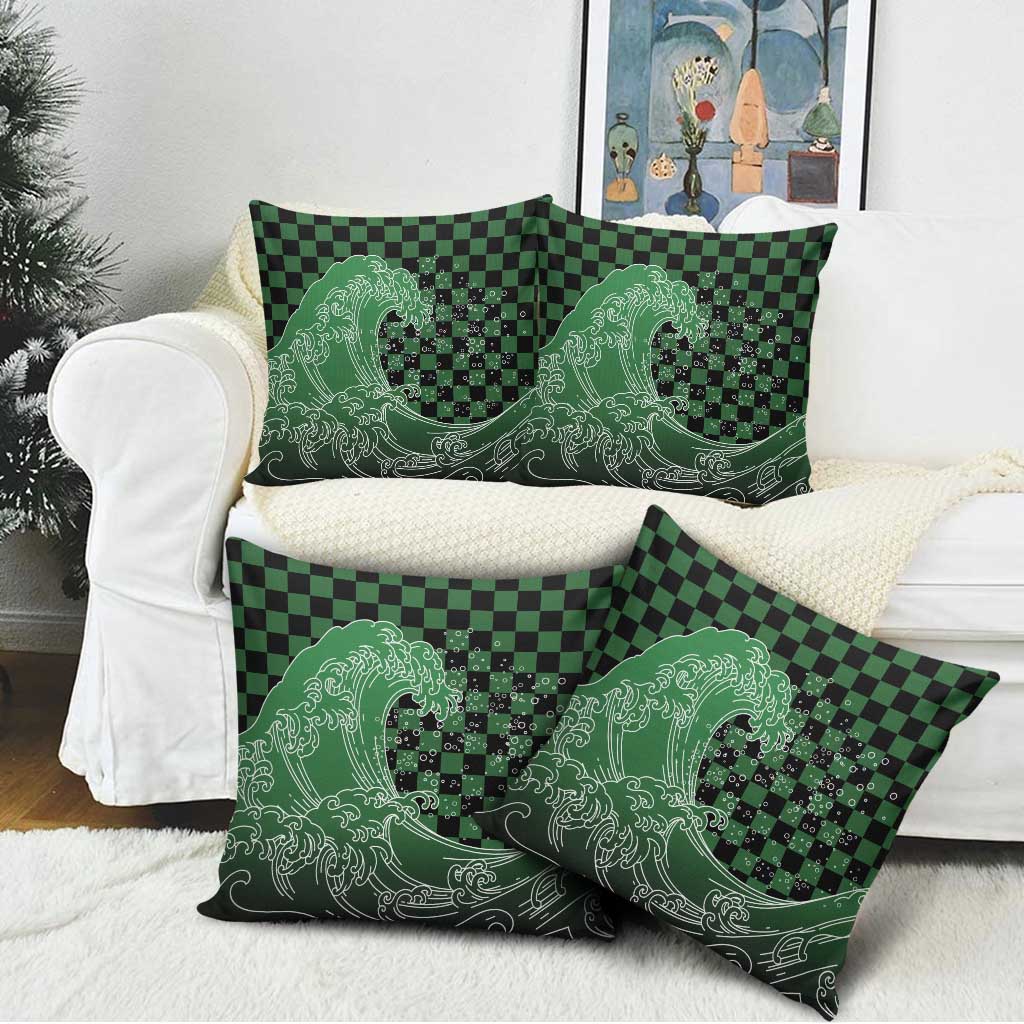 Japanese Asanoha Pattern Pillow Cover Water Breathing Slayer Dragon - Polynesian Pride
