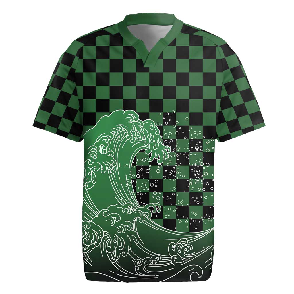 Japanese Asanoha Pattern Rugby Jersey Water Breathing Slayer Dragon - Polynesian Pride