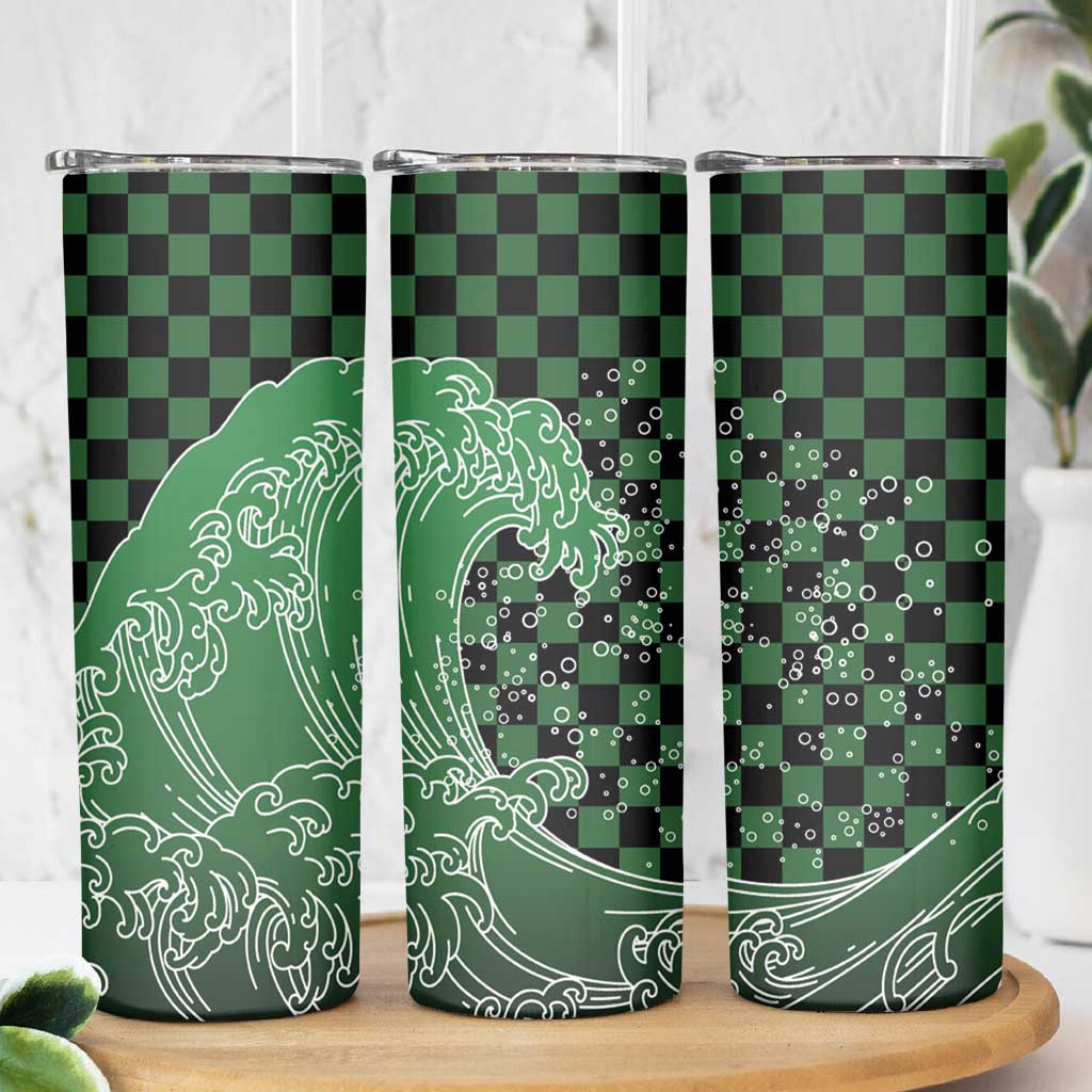 Japanese Asanoha Pattern Skinny Tumbler Water Breathing Slayer Dragon - Polynesian Pride