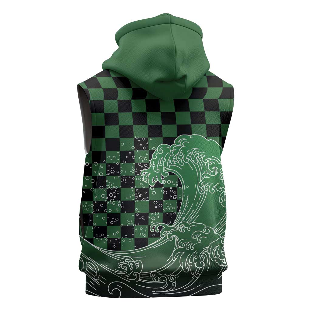 Japanese Asanoha Pattern Sleeveless Hoodie Water Breathing Slayer Dragon LT9 - Polynesian Pride