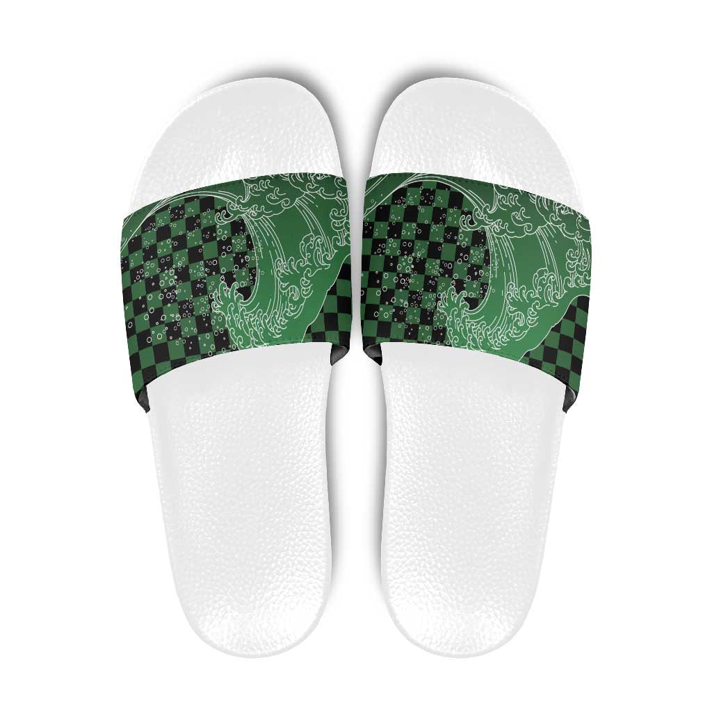 Japanese Asanoha Pattern Slide Sandals Water Breathing Slayer Dragon - Polynesian Pride