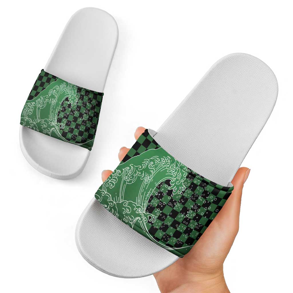 Japanese Asanoha Pattern Slide Sandals Water Breathing Slayer Dragon - Polynesian Pride
