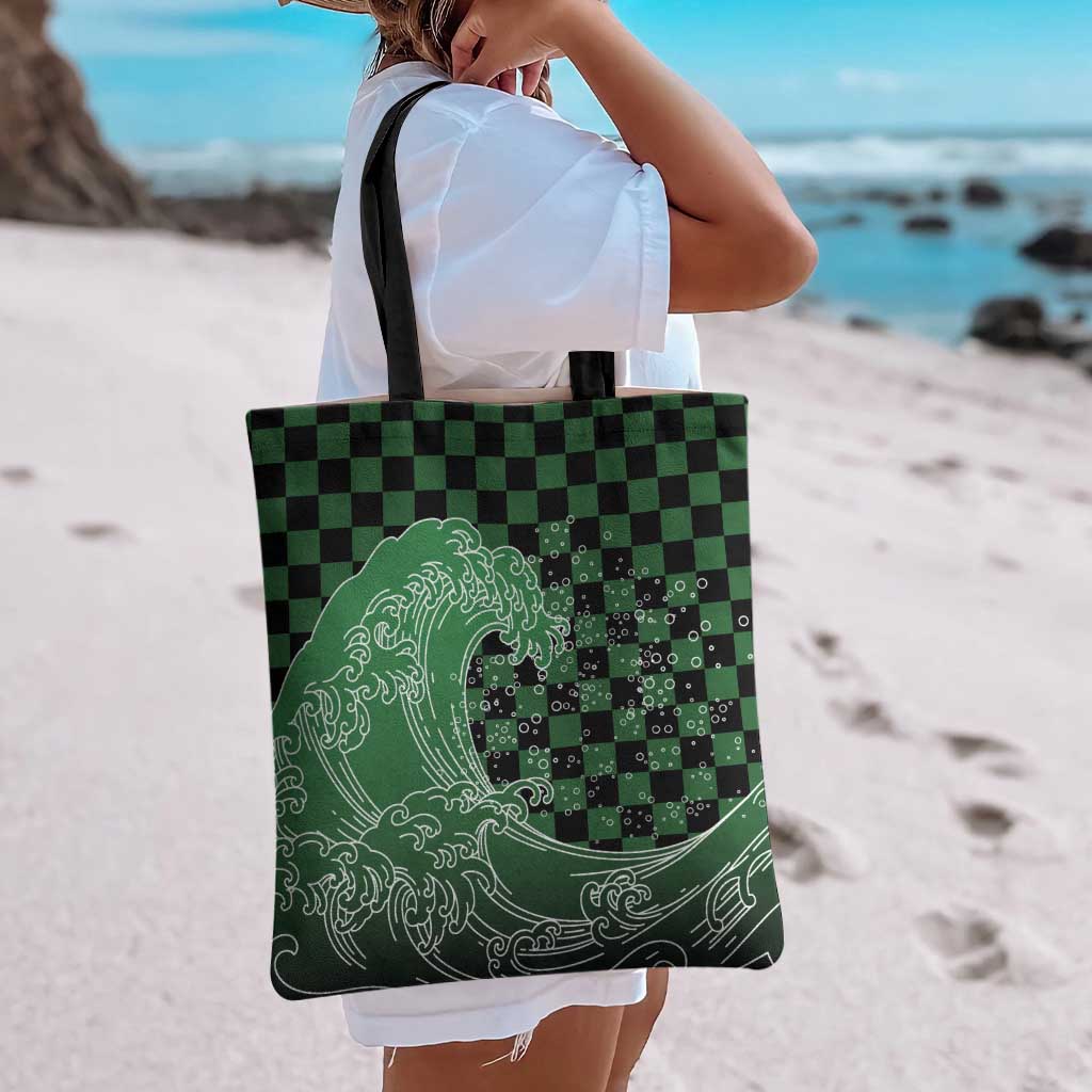 Japanese Asanoha Pattern Tote Bag Water Breathing Slayer Dragon - Polynesian Pride