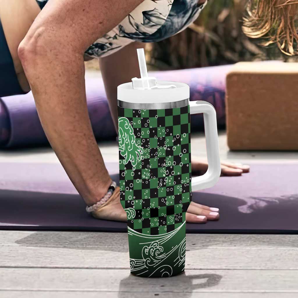 Japanese Asanoha Pattern Tumbler With Handle Water Breathing Slayer Dragon - Polynesian Pride