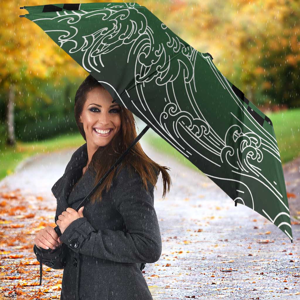 Japanese Asanoha Pattern Umbrella Water Breathing Slayer Dragon - Polynesian Pride