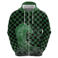 Japanese Asanoha Pattern Zip Hoodie Water Breathing Slayer Dragon - Polynesian Pride