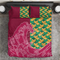 Japanese Bishamon-Kikkou Pattern Bedding Set Water Pillar Silent River Flow - Polynesian Pride