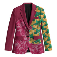 Japanese Bishamon-Kikkou Pattern Blazer Water Pillar Silent River Flow - Polynesian Pride