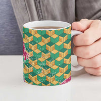 Japanese Bishamon-Kikkou Pattern Ceramic Mug Water Pillar Silent River Flow - Polynesian Pride