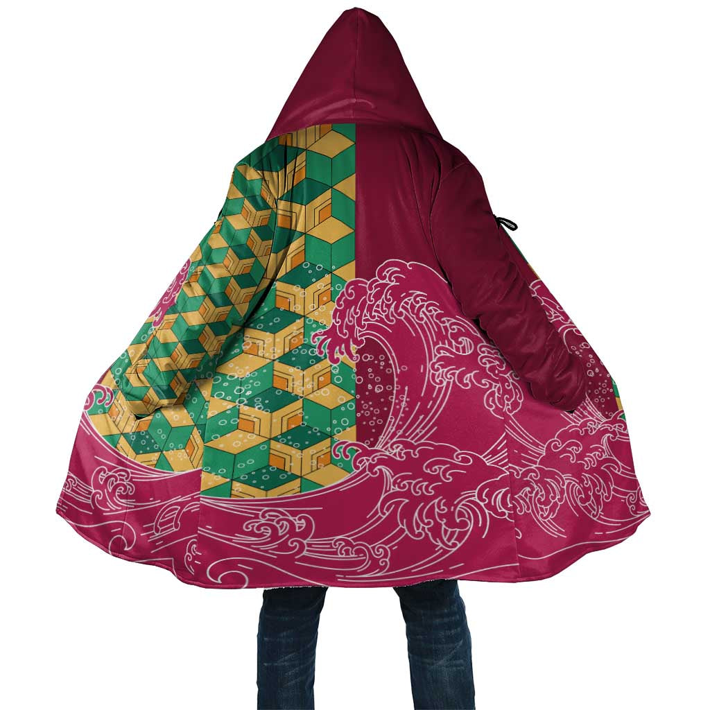 Japanese Bishamon-Kikkou Pattern Cloak Water Pillar Silent River Flow - Polynesian Pride