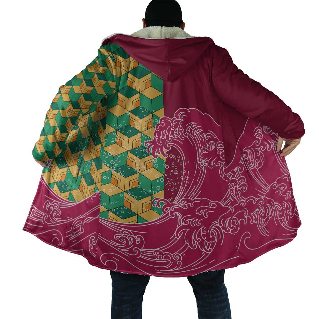 Japanese Bishamon-Kikkou Pattern Cloak Water Pillar Silent River Flow - Polynesian Pride