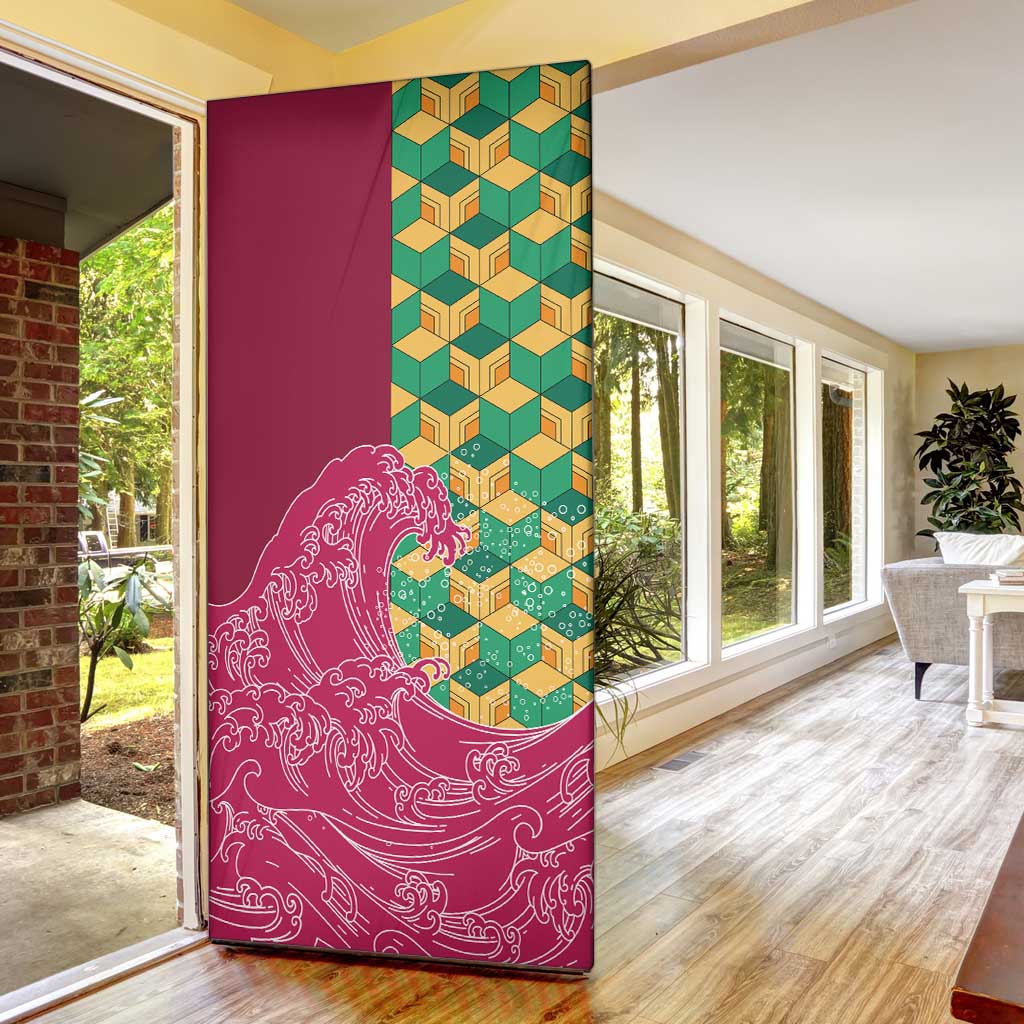 Japanese Bishamon-Kikkou Pattern Door Cover Water Pillar Silent River Flow - Polynesian Pride