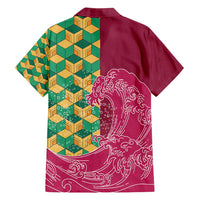 Japanese Bishamon-Kikkou Pattern Family Matching Summer Maxi Dress and Hawaiian Shirt Water Pillar Silent River Flow - Polynesian Pride