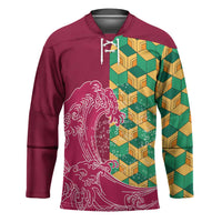 Japanese Bishamon-Kikkou Pattern Hockey Jersey Water Pillar Silent River Flow - Polynesian Pride