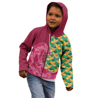 Japanese Bishamon-Kikkou Pattern Kid Hoodie Water Pillar Silent River Flow LT9 - Polynesian Pride