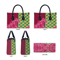 Japanese Bishamon-Kikkou Pattern Leather Bag Water Pillar Silent River Flow - Polynesian Pride