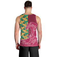 Japanese Bishamon-Kikkou Pattern Men Tank Top Water Pillar Silent River Flow - Polynesian Pride