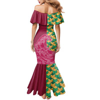 Japanese Bishamon-Kikkou Pattern Mermaid Dress Water Pillar Silent River Flow - Polynesian Pride