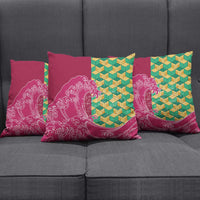 Japanese Bishamon-Kikkou Pattern Pillow Cover Water Pillar Silent River Flow - Polynesian Pride