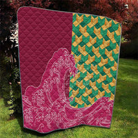 Japanese Bishamon-Kikkou Pattern Quilt Water Pillar Silent River Flow - Polynesian Pride