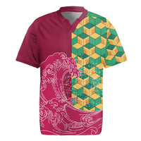 Japanese Bishamon-Kikkou Pattern Rugby Jersey Water Pillar Silent River Flow - Polynesian Pride