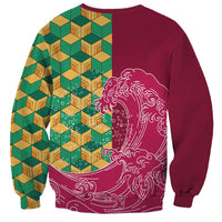 Japanese Bishamon-Kikkou Pattern Sweatshirt Water Pillar Silent River Flow - Polynesian Pride