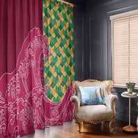 Japanese Bishamon-Kikkou Pattern Window Curtain Water Pillar Silent River Flow - Polynesian Pride