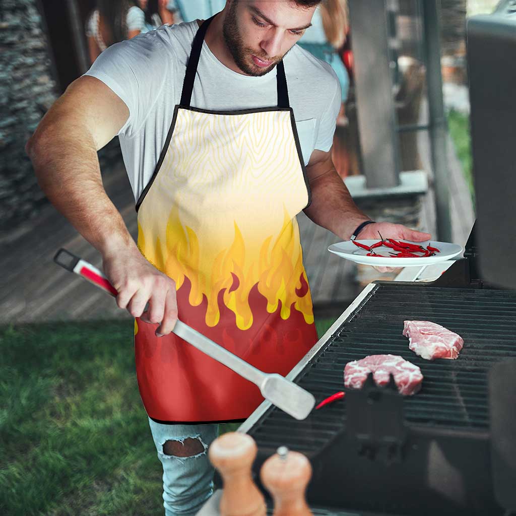 Japanese Kaen Pattern Apron Flame Pillar Blazing Lion Heart - Polynesian Pride