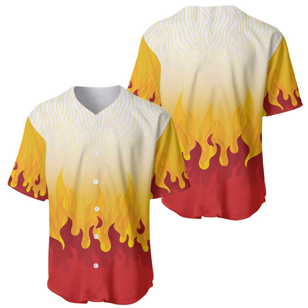 Japanese Kaen Pattern Baseball Jersey Flame Pillar Blazing Lion Heart - Polynesian Pride